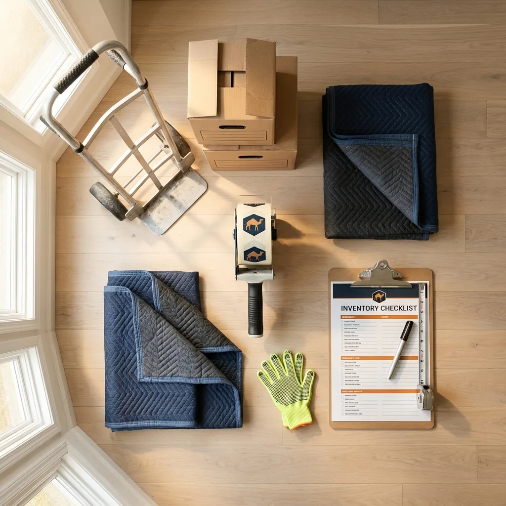 Professional moving supplies and packing materials layout for Ottumwa residential relocations